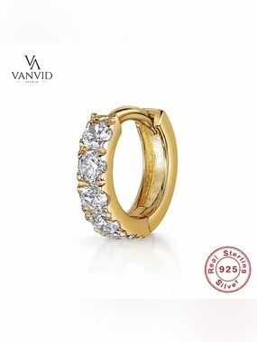 925 Sterling Silver Cubic Zirconia Cartilage Earring